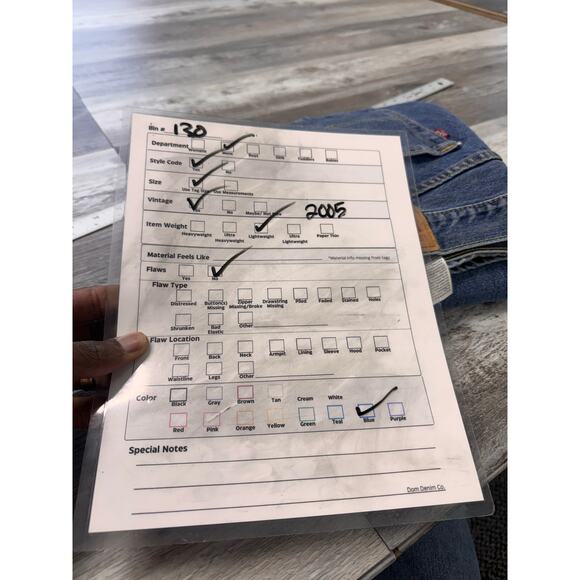 Levis 505 Red Tab Mid Wash Blue Mens 36x33 Regular Fit Straight Leg‎ Denim Jeans - Picture 8 of 10